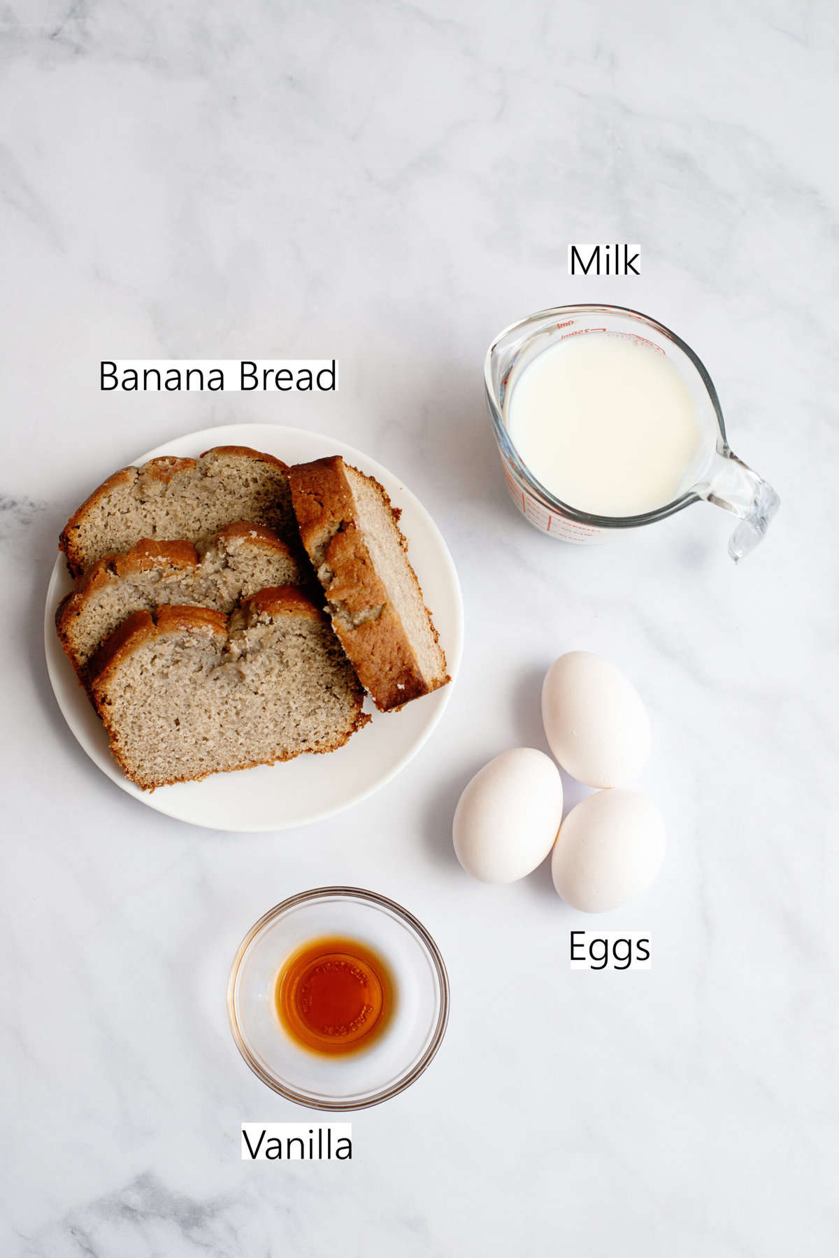 ingredients for banana bread French toast