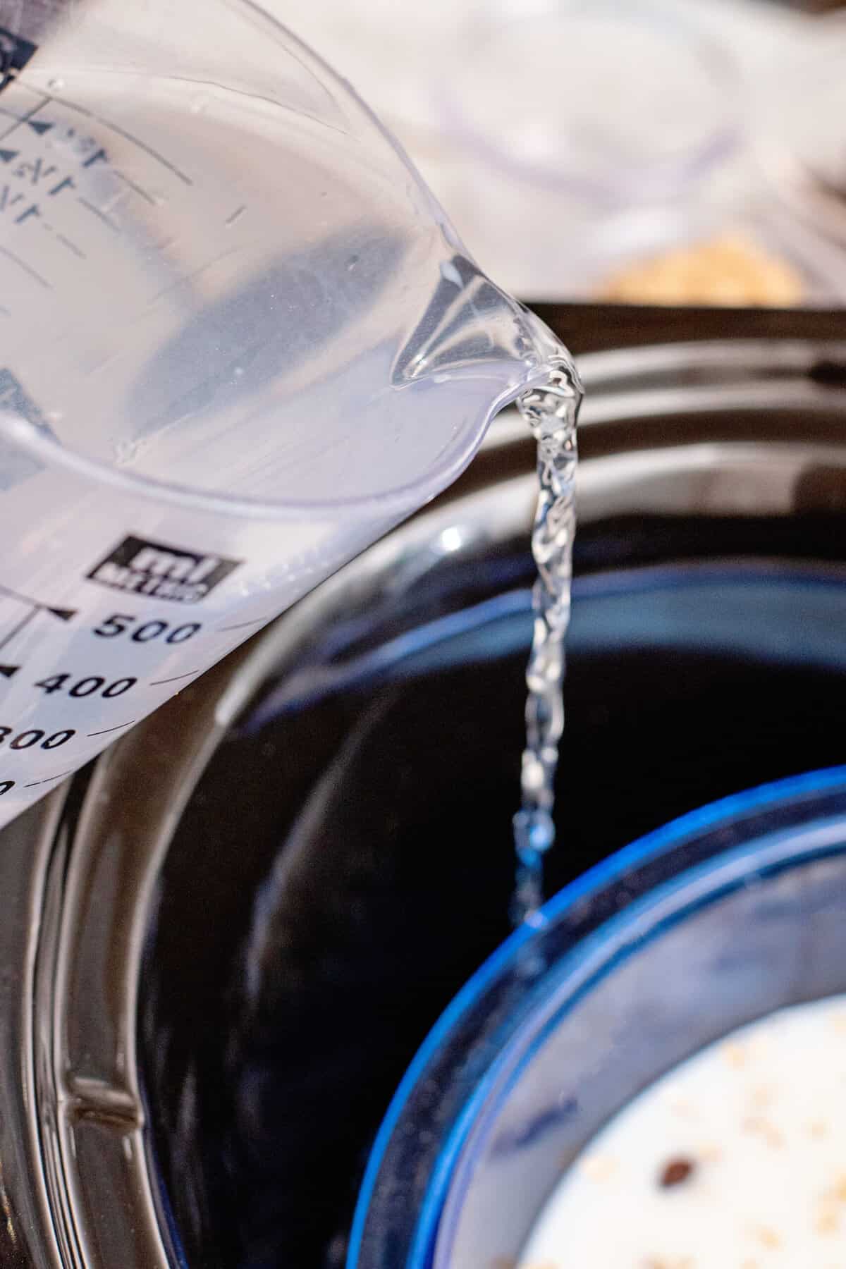 add water to crock pot for water bath