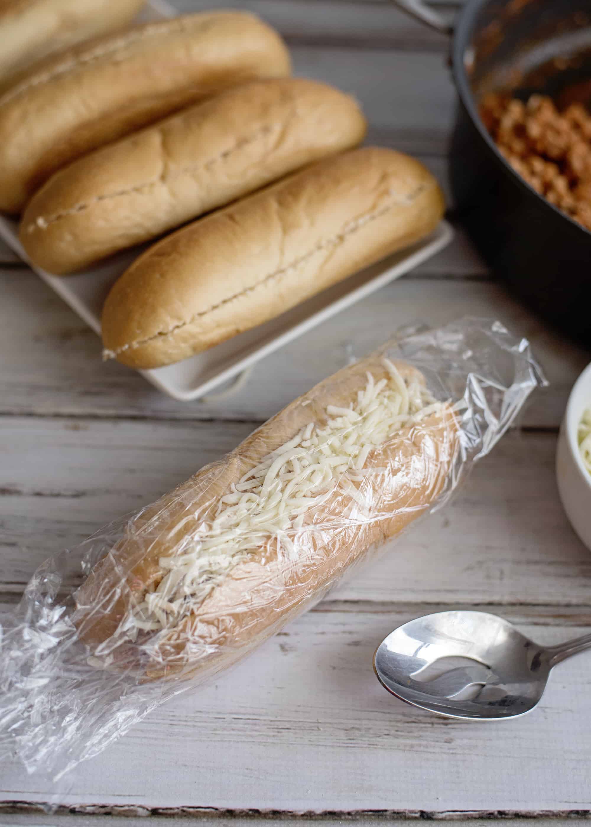 Wrap individual rolls in plastic wrap.