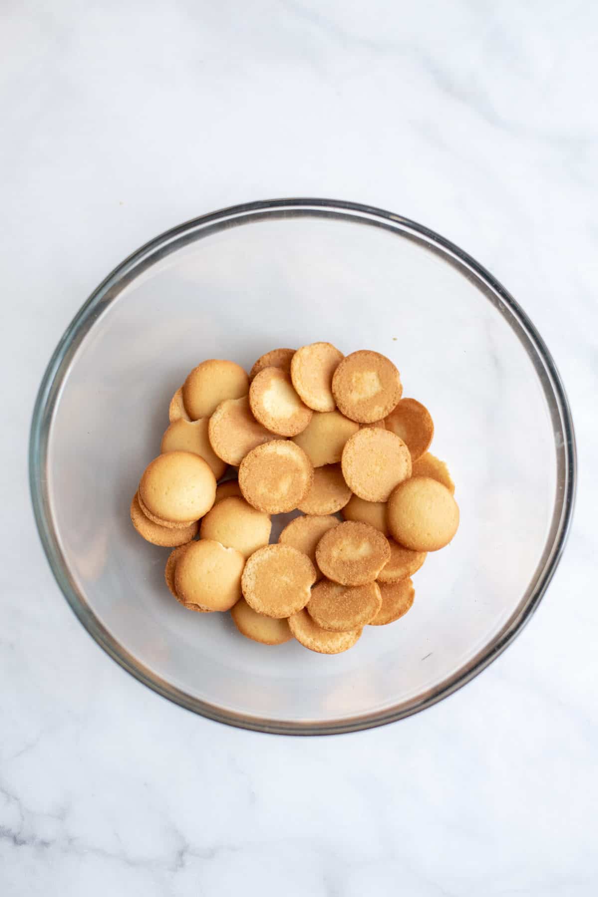 Nilla wafers in a large bowl.