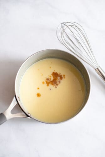 Add a teaspoon of vanilla to milk mixture.