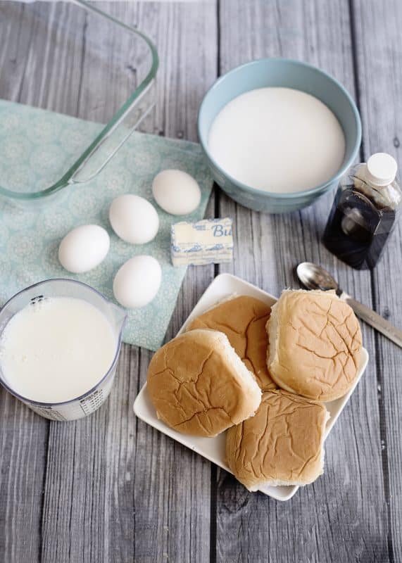 Ingredients for Easy Bread Pudding