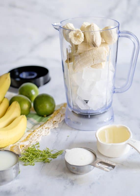 Add banana to blender.