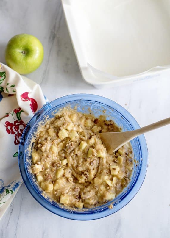 Apple snack cake batter.