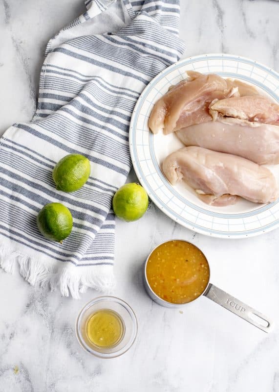 Ingredients for grilled chicken tenders.