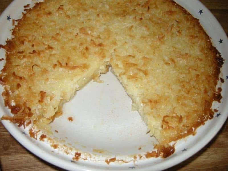super simple coconut pie made with bisquick