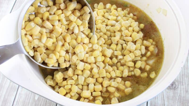 Add corn to stockpot.