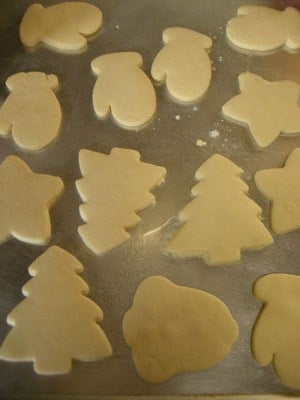Baked Christmas cutout cookies.