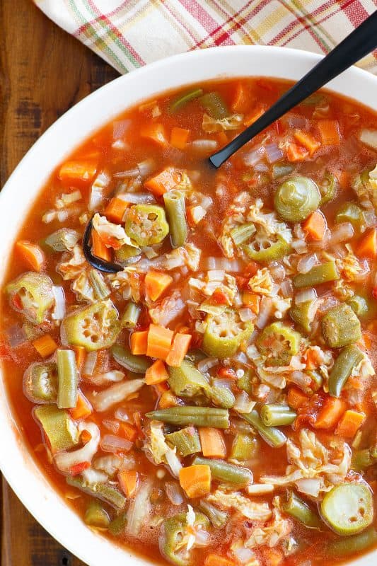 Simmer until veggies are at your desired tenderness.