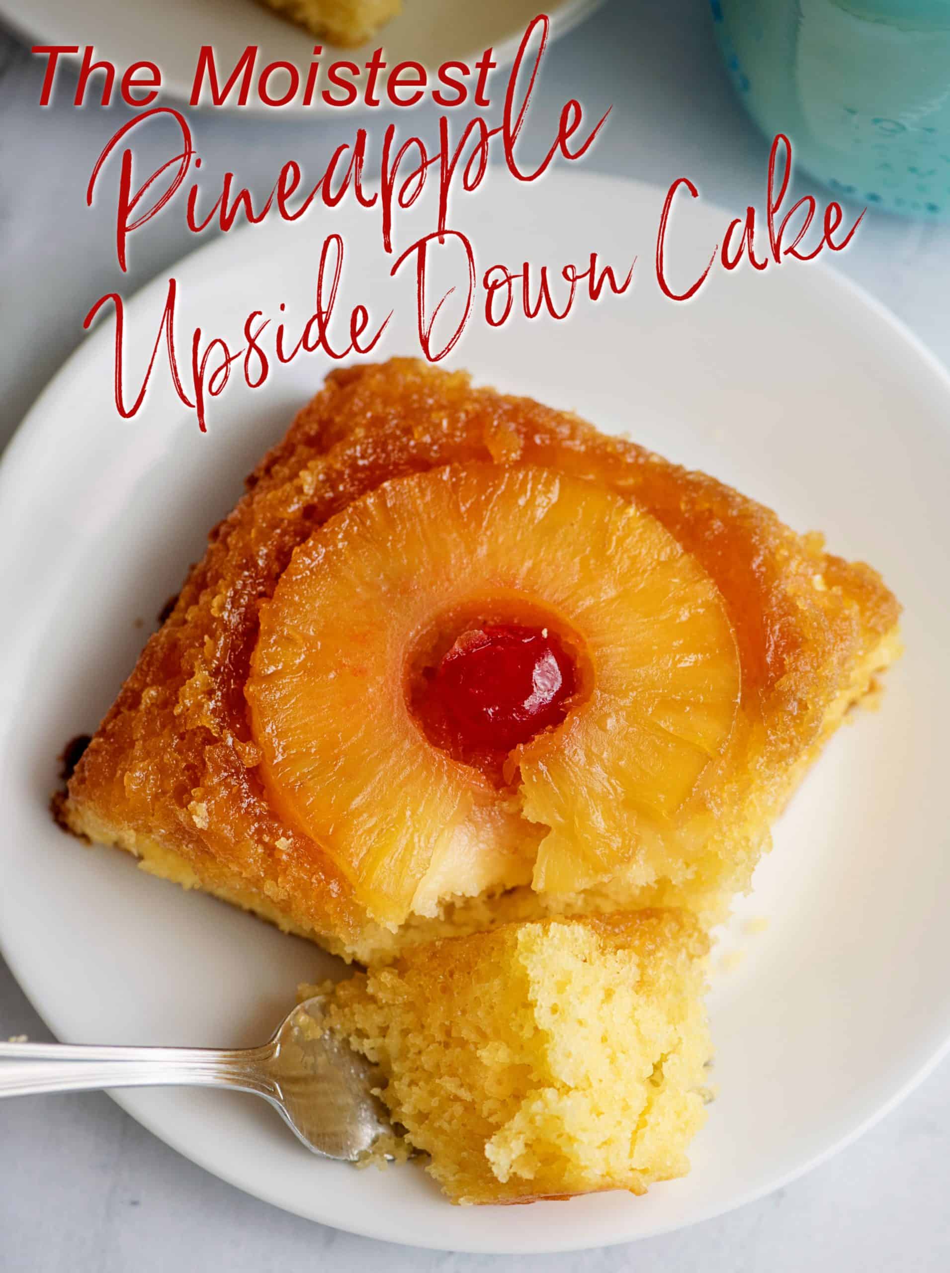 Pin image for easy pineapple upside-down cake.