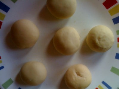 Dough balls on plate