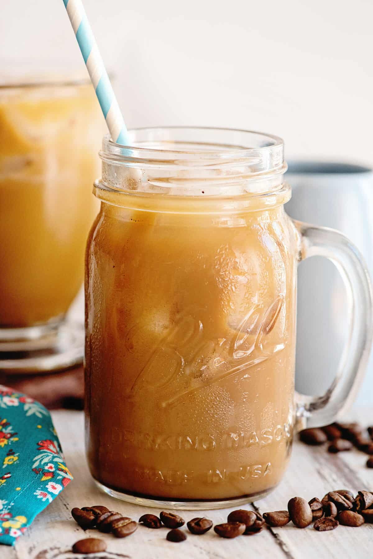 Homemade iced coffees made with homemade cold brew.