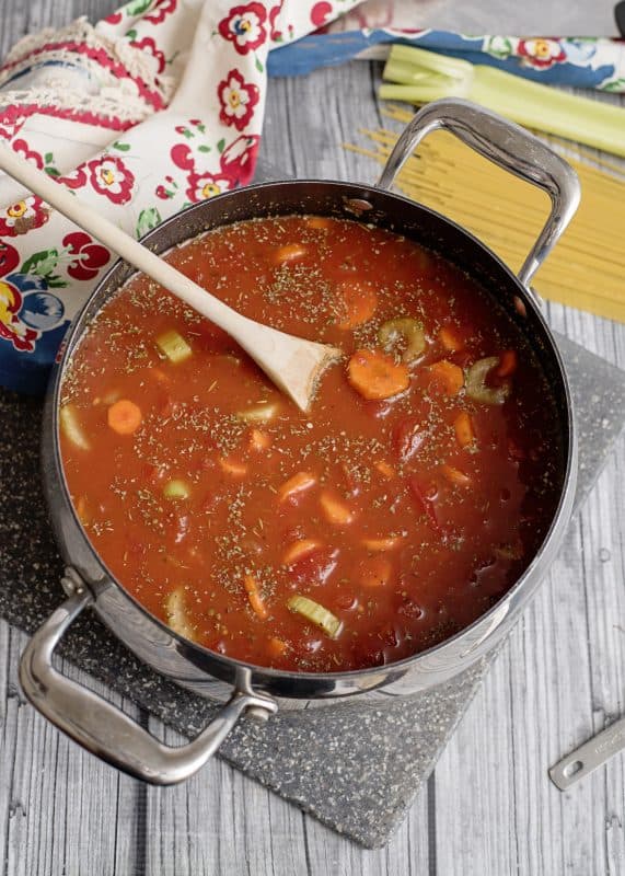 Simmer until veggies are tender.