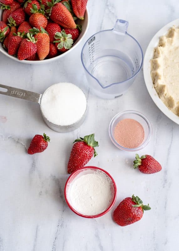 Fresh Strawberry Pie Ingredients