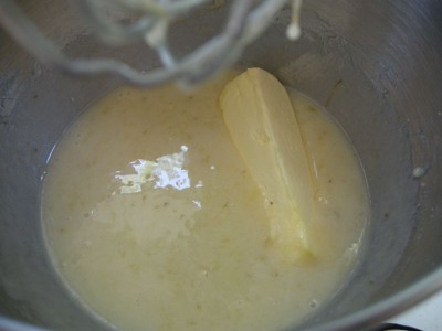 Add softened butter to mixing bowl and beat again.