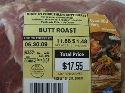Pork shoulder butt roast.