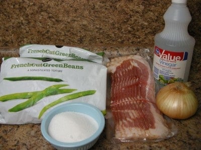 ingredients for sweet and sour green beans.