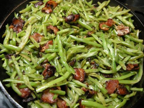 Stir together the sweet and sour green beans.