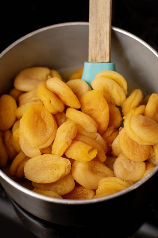 Simmer dried fruit until tender.