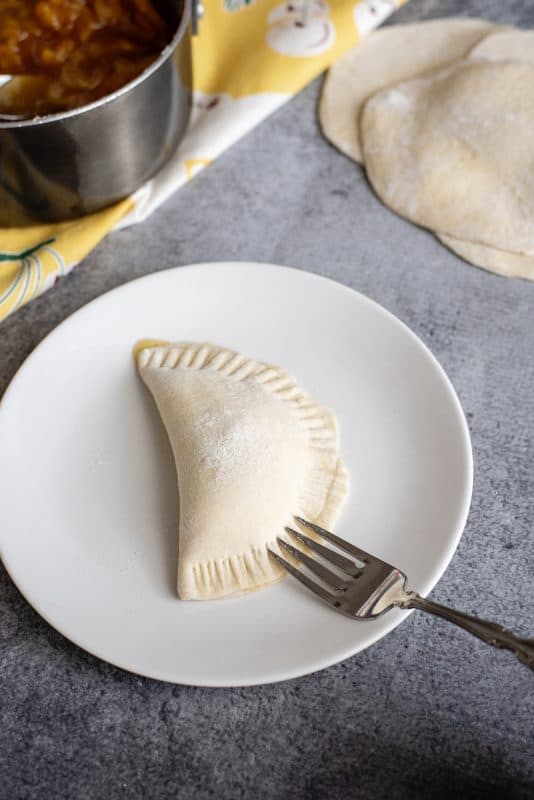 Crimp fried pie edges with a fork.