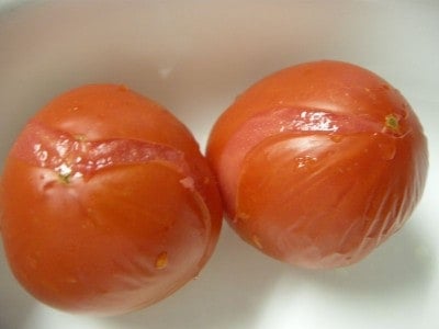 Tomatoes with split skin.