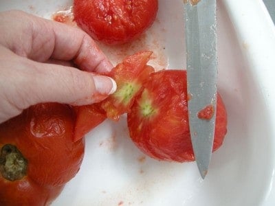 Use knife to cut off stem.