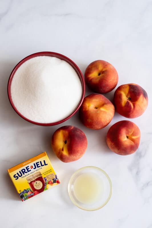 Peach freezer jam ingredients