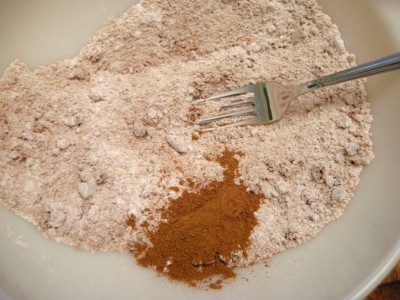 Add cinnamon to mixing bowl.