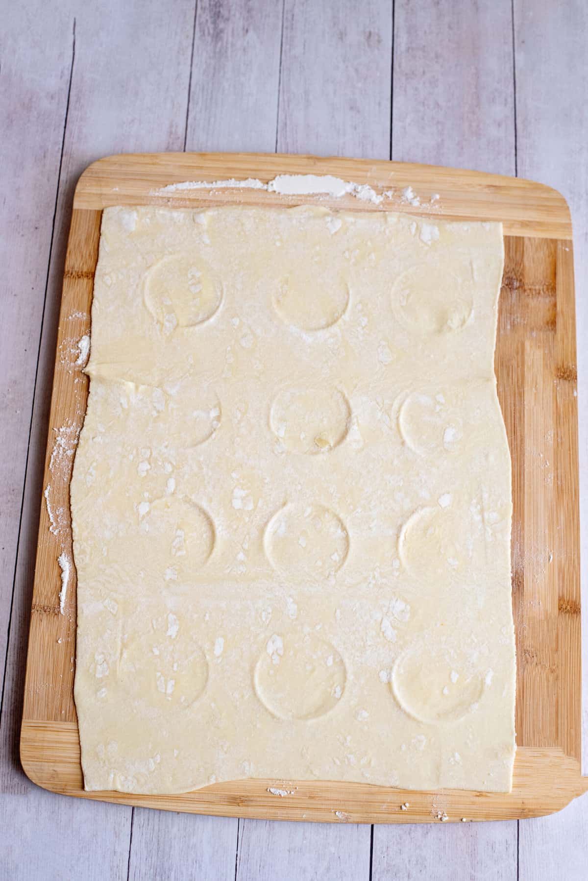 indentations on the puff pastry