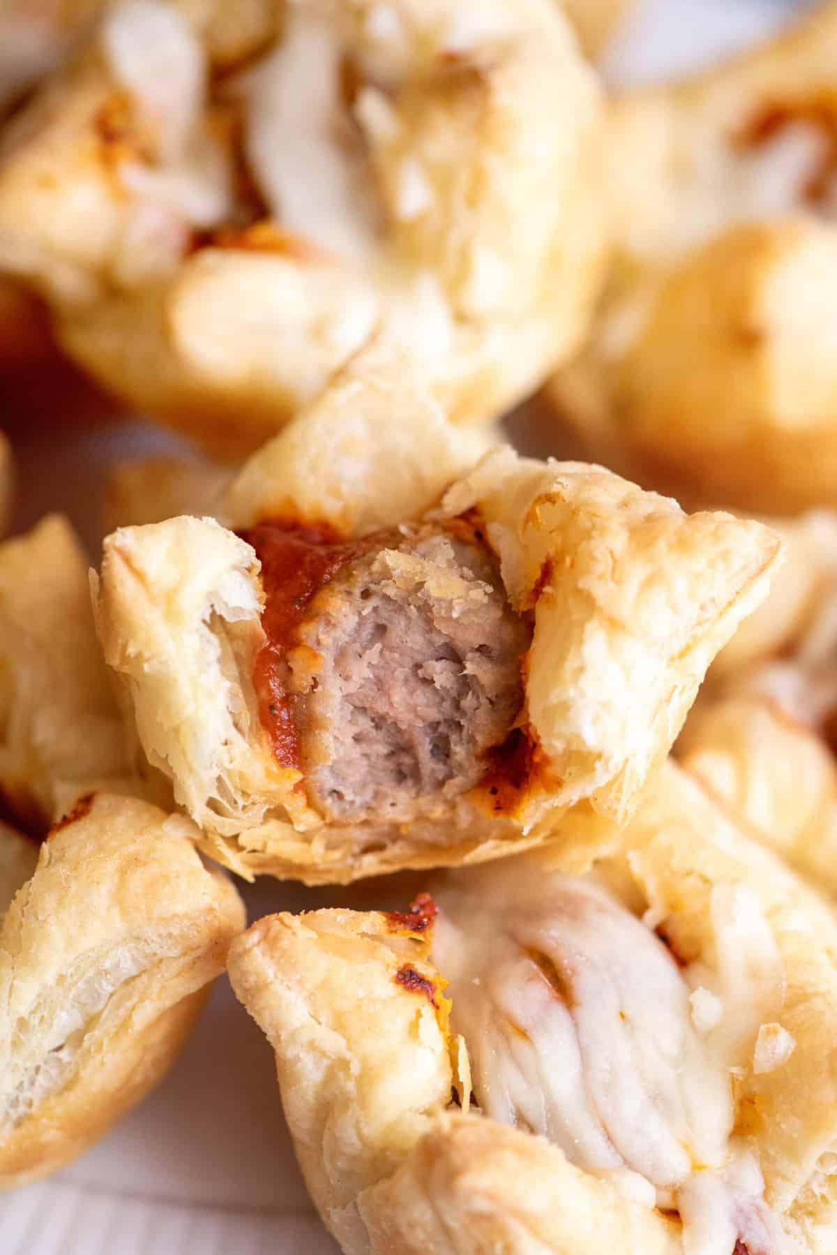 serve puff pastry meatball marinara bites warm