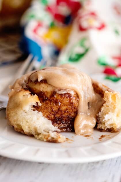 Homemade cinnamon roll.