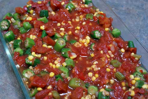 Chicken and Smothered Okra Casserole