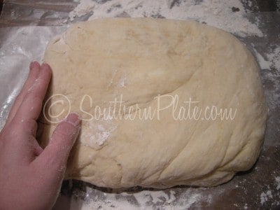 shape dough into rectangle