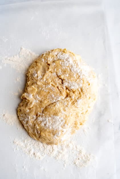 Place dough on a floured surface.