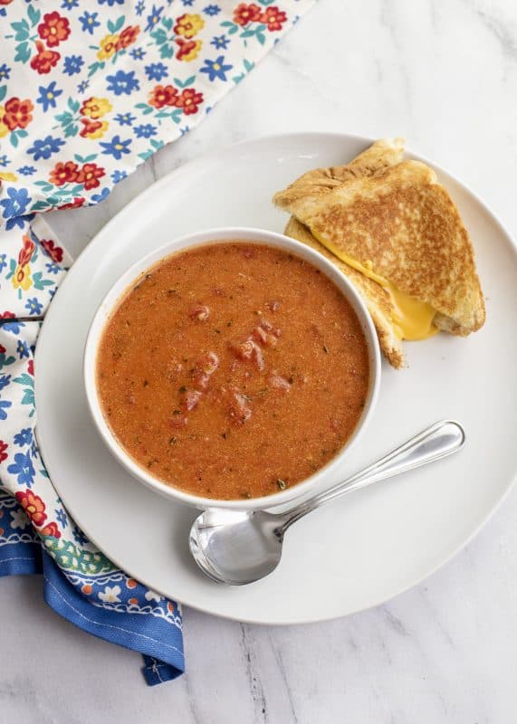 grilled cheese and tomato basil soup
