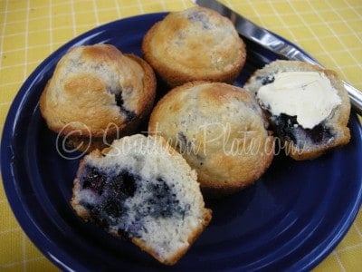Blueberry muffins – made with baking mix!