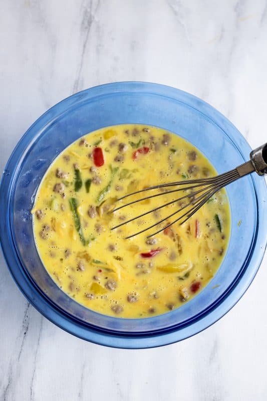 Mix all omelet ingredients together.