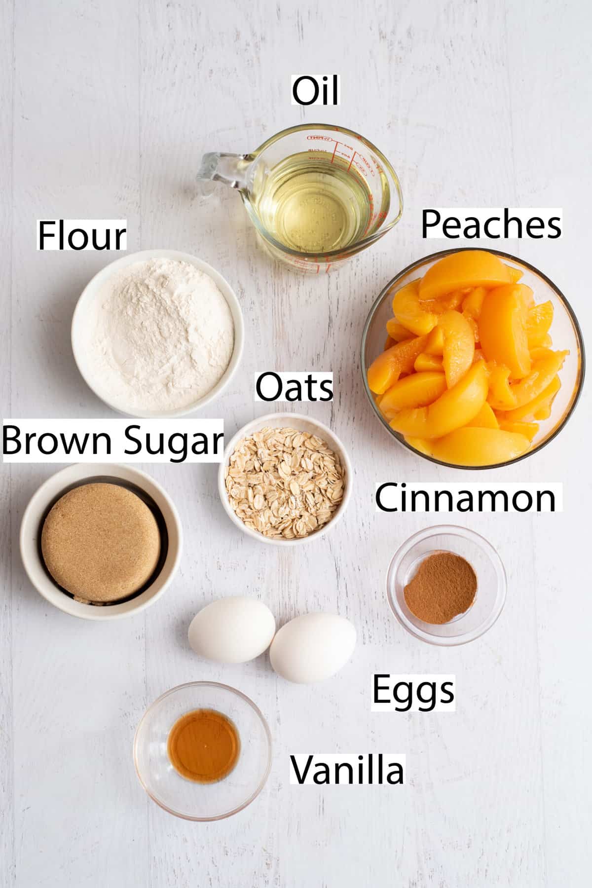 ingredients for peach muffins