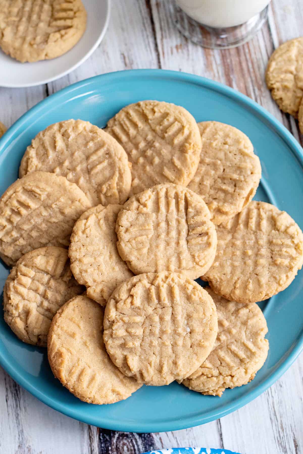 Plate of homemade peanut butter cookies.