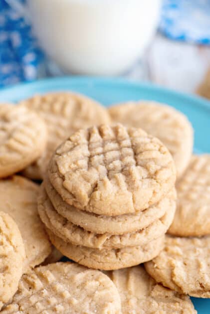 Plate of homemade peanut butter cookies.