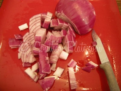 Chop up the onion.