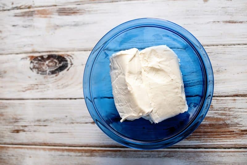 Soften cream cheese to room temp.