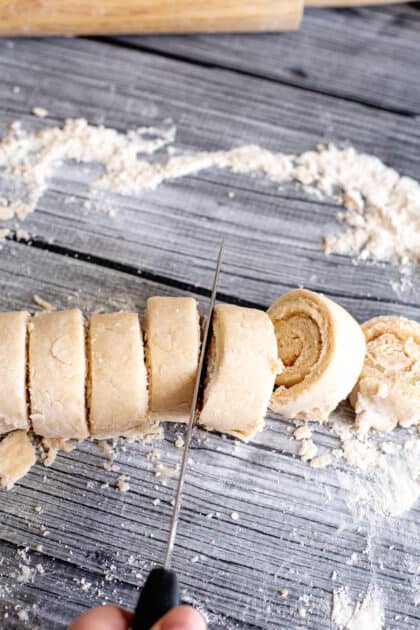 Cut dough into 1-inch slices.