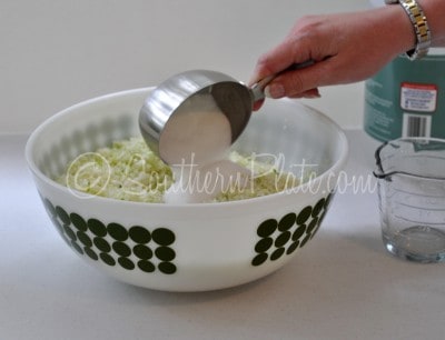 Add sugar to mixing bowl.