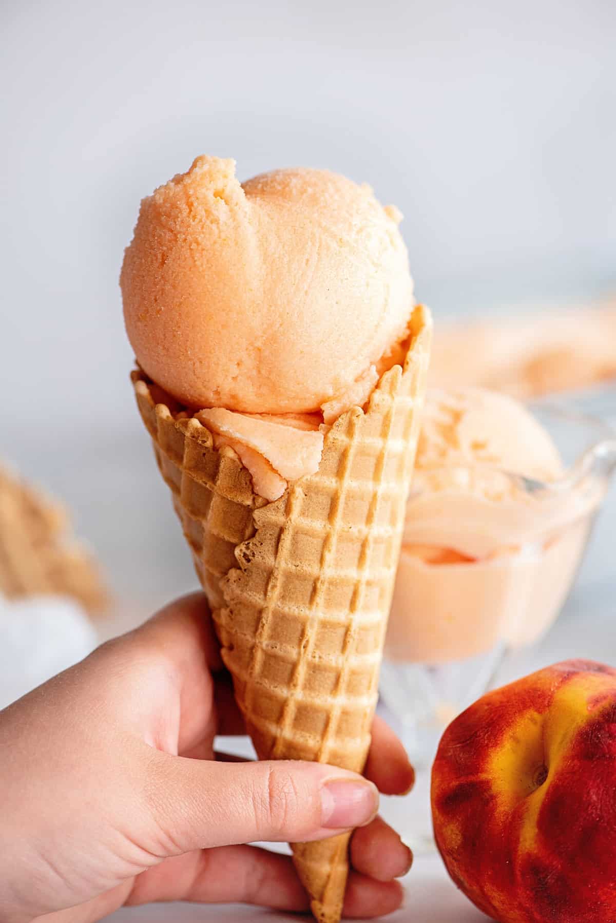 Homemade Peach Ice Cream (No Eggs Needed)