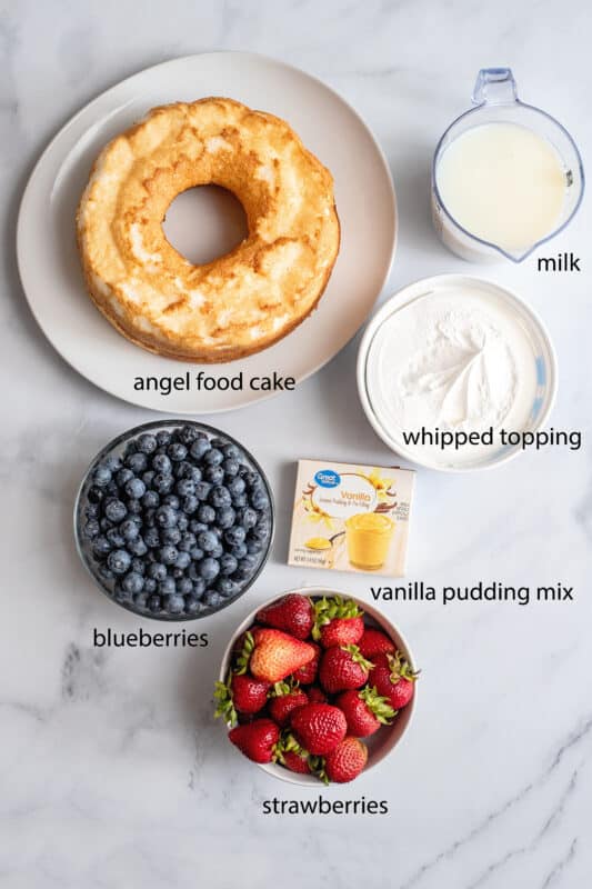 Patriotic Punch Bowl Cake ingredients