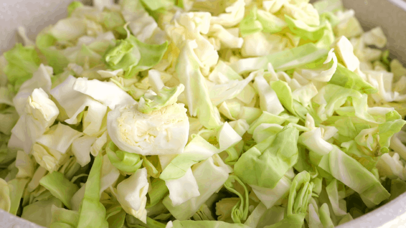 Close-up of chopped cabbage