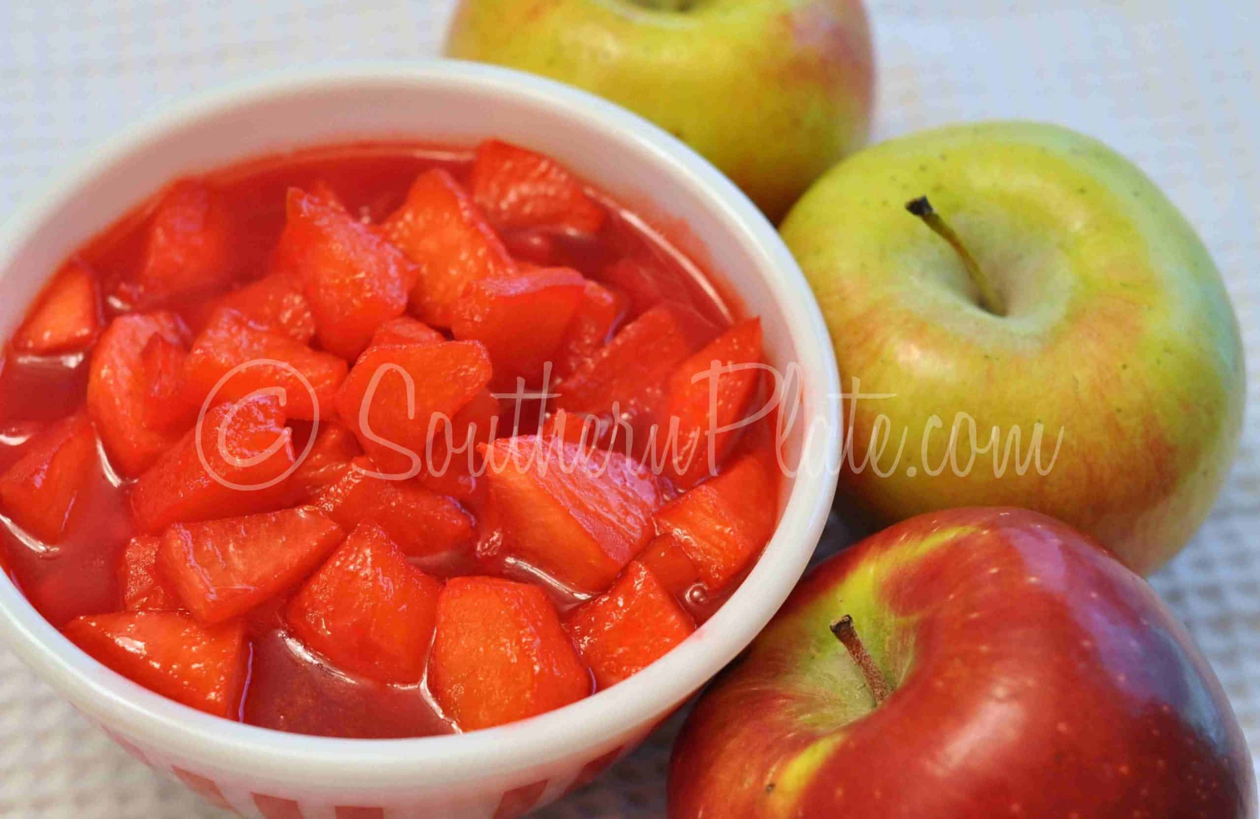 Candied Apples that you eat with a Fork!