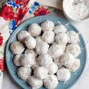 Snowball Cookies on plate