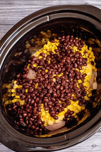 Add black beans to slow cooker.